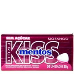 Pastilha Mentos Kiss Fruit Morango Sem Acucar 1x35grs