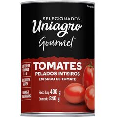 Tomate Uniagro Pelados Inteiro Lata1x400grs