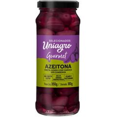 Azeitona Uniagro Preta Azapa Com Caroço 1x180grs