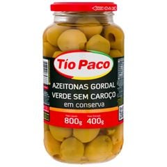 Azeitonas Tio Paco Verde Gordal Sem Caroco 1x400grs