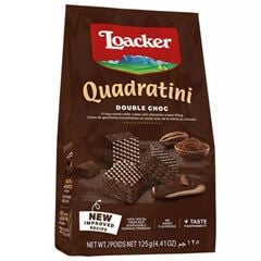 Biscoito Loacker Quadratini Double Choc 1x125grs