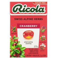 Pastilha Sui Ricola Sugarfree Cranberrry 1x27.5grs