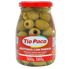 Azeitona Tio Paco Verde S Caroco Com Pimenta 1x160grs