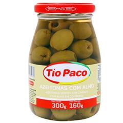 Azeitona Tio Paco Verde S Caroco Com Alho 1x160grs